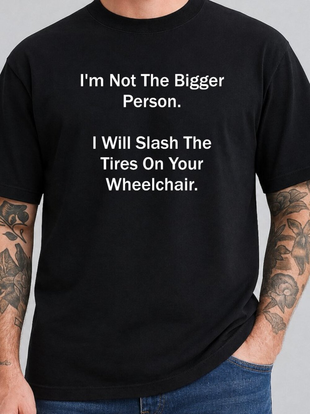 Funny Sarcastic TShirt Graphic Tee Adult Unisex Im Not The Bigger Person Gift